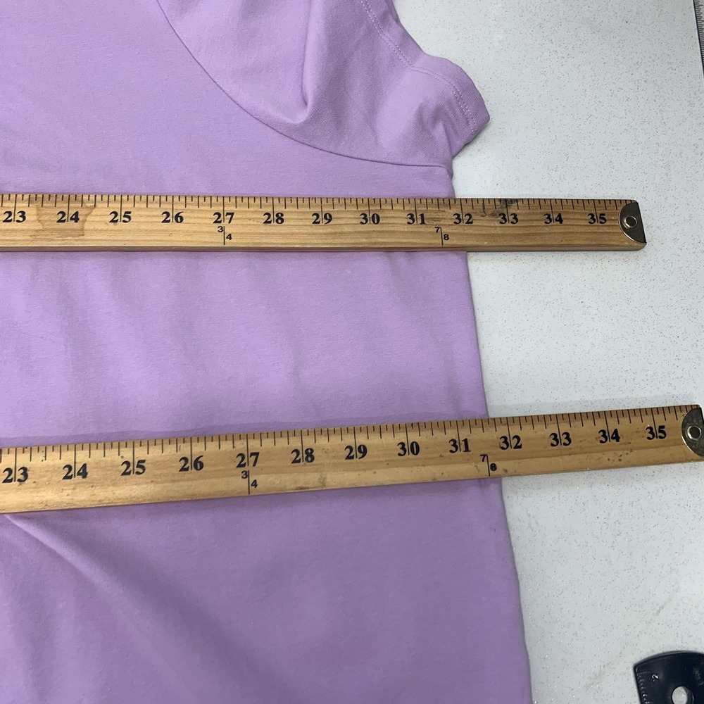 Liz & Me Short Sleeve Top Woman 5X Purple Lace Cotton Spandex Lilac Pull Over - Picture 5 of 6